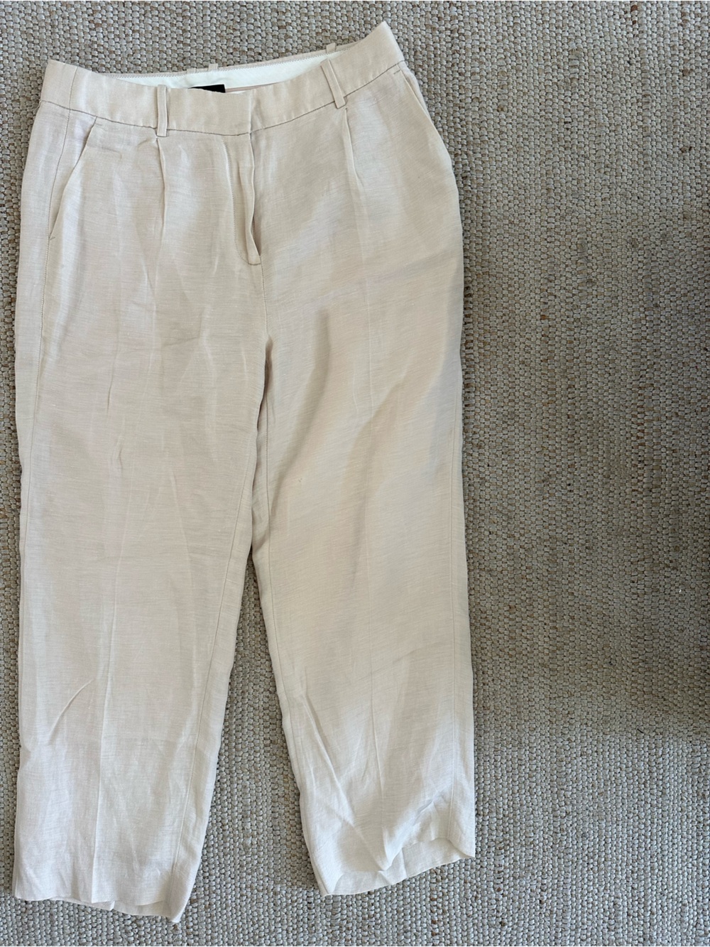 J. Crew Light Beige Linen Blend Cropped Pants